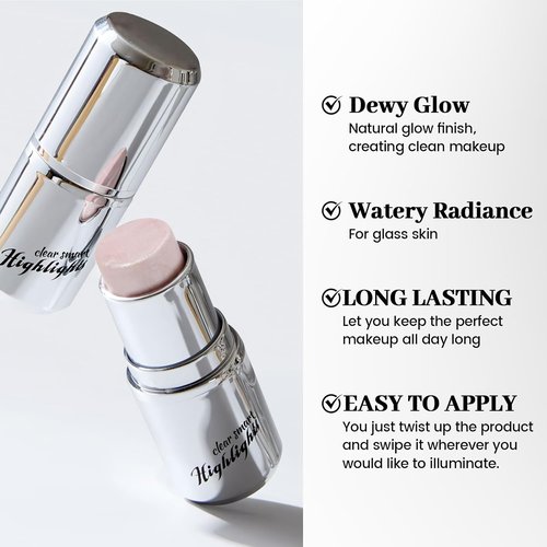 HOSAILY Pearl White Highlighter Stick - Multi-Use Waterproof Balm for Dewy Glass Skin Glow