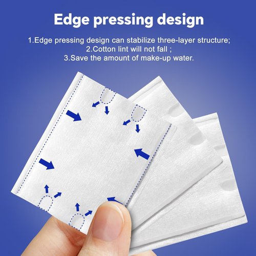 Square Cotton Pads for Face (475 Count) - 100% Pure Cotton, Soft Lint-Free Makeup Remover Pads for Facial and Eye Use, Double-Sided Design to Save Water and Hypoallergenic (75 Thick & 400 Ultra-Thin)