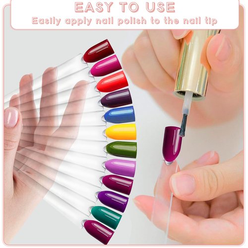ADULLPONY 200Pcs Nail Swatch Sticks Nail Polish - Nail Sample Swatches for Gel Polish Clear Nail Polish Swatch Stick Nail Color Display - Nail Swatches Sticks