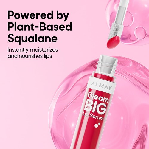 Almay Gleam Big™ Lip Serum - Hydrating, Hypoallergenic Gloss in 100 Positively Pink | 0.13 fl oz