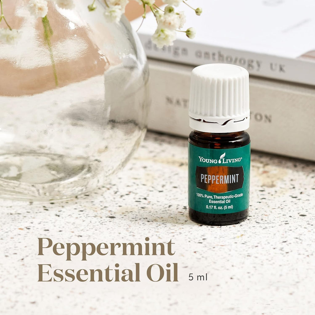 Young Living Peppermint Essential Oil - Refreshing Mint Aroma for Invigoration & Clarity | 5 ml