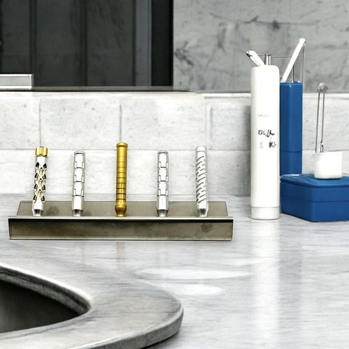 The Goodfellas' Smile, 5 SLOT - 304 Stainless Steel Safety Razor Stand, Compatible with all Models & Brands - Holds 5 Double Edge Razors - Crafted in Italy
