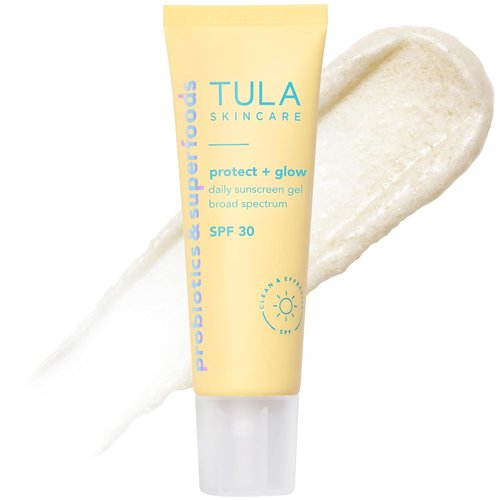 TULA Skincare Protect + Glow Daily Sunscreen SPF 30 - Brightens Dull Skin with Prebiotic & Probiotic Blend | 1.7 FL OZ