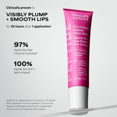 Paula's Choice Pro-Collagen Peptide Lip Balm - Hydrating & Smoothing, Sheer Glossy Finish, Non-Sticky