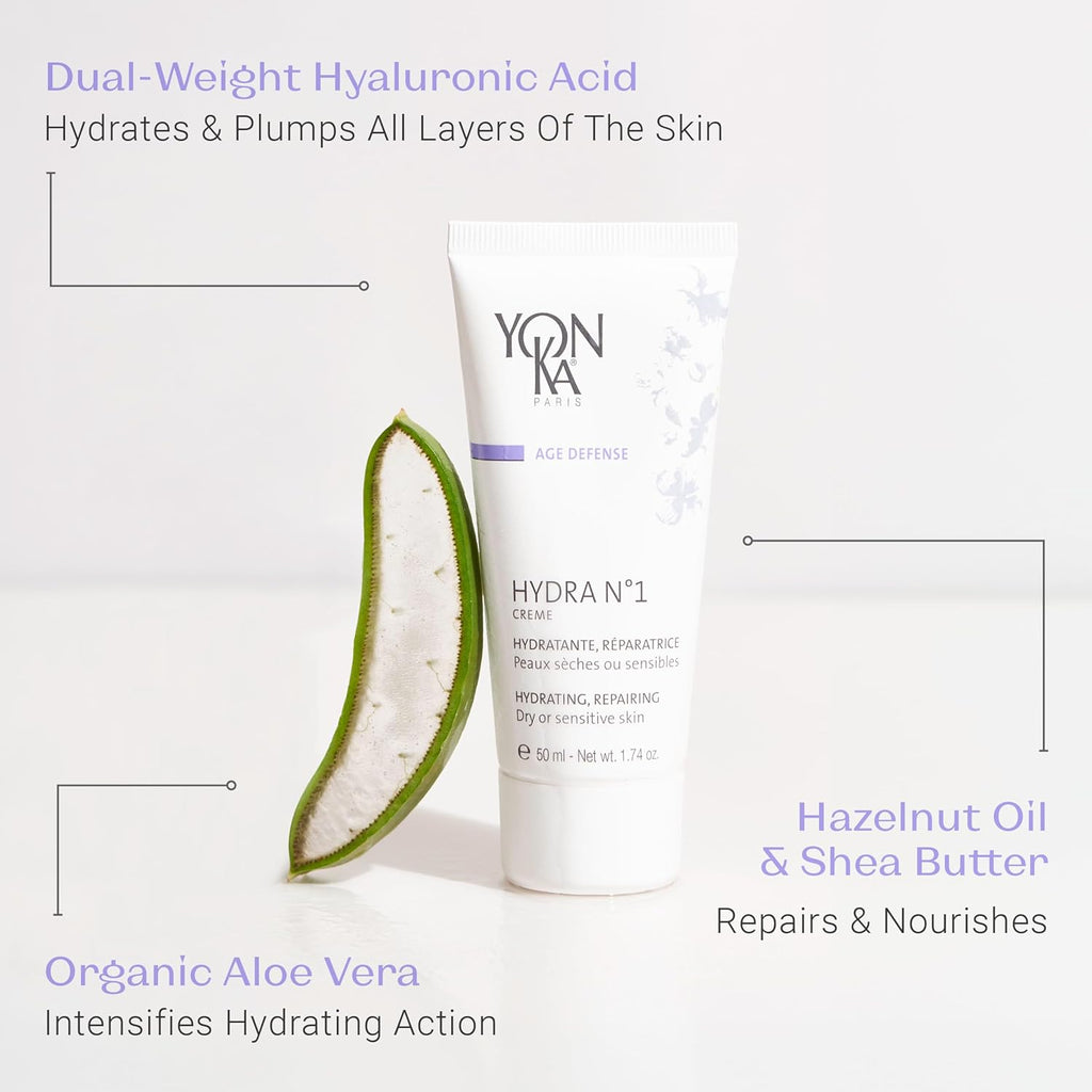 Yon-Ka Hydra No.1 Creme & Masque Set - Anti-Aging Face Moisturizer & Hydrating Mask for Normal to Dry Skin | Paraben-Free, 1.74 oz & 1.80 oz