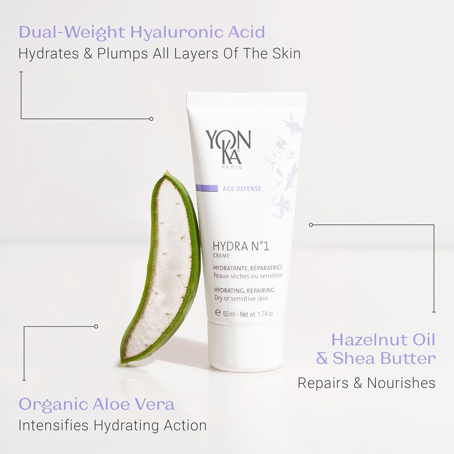 Yon-Ka Hydra No.1 Creme & Masque Set - Anti-Aging Face Moisturizer & Hydrating Mask for Normal to Dry Skin | Paraben-Free, 1.74 oz & 1.80 oz