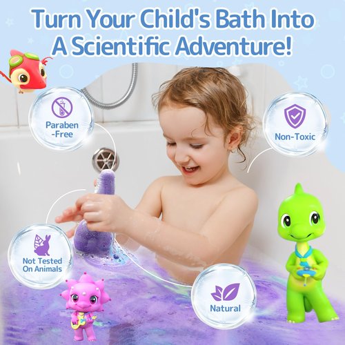 SWCANDY Bath Toys Kids Bath Bomb Potion, Easter Basket Stuffers Essentials, 6 Pack Nontoxic Bathtub Colorful Bubble Foam Scientific Soap Magical Fizzes Eruption for Ages 4-8 Boys Girls Toddlers