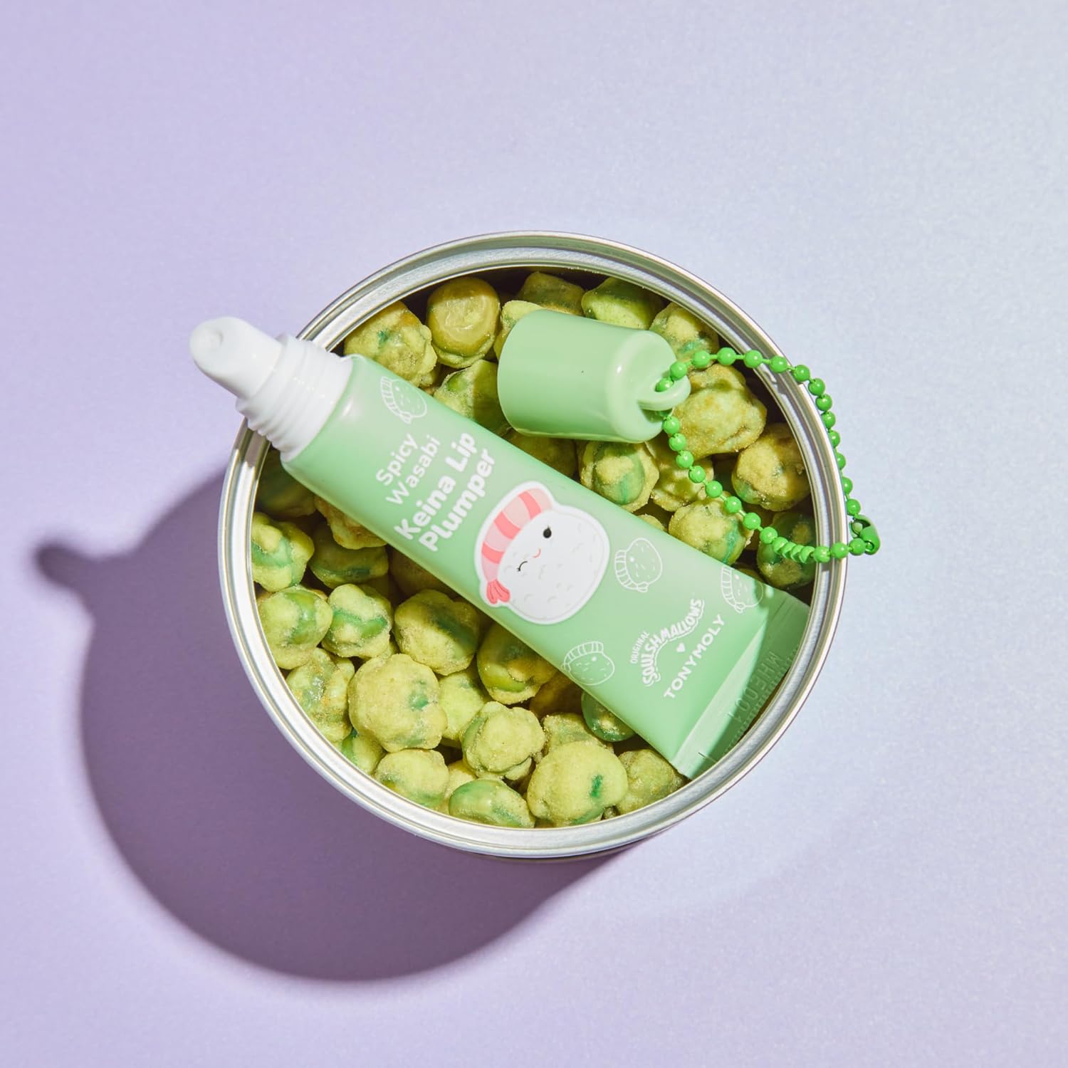TONYMOLY Keina Keychain Lip Gloss - Spicy Wasabi Sheer, Plumping & Hydrating, Non-Sticky | 11ml Limited Edition