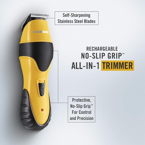 ConairMAN All-in-One Beard Trimmer - Cordless Grooming Kit for Face, Nose & Ear Hair - 6 Pieces