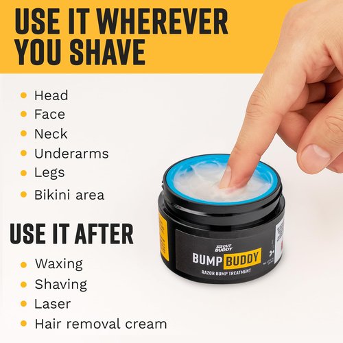 Bump Buddy After Shave Cream, Helps Reduce Razor Bumps & Discomfort Post-Shave for Head, Face, Neck, Underarms, Legs, Bikini Area, 50 ml