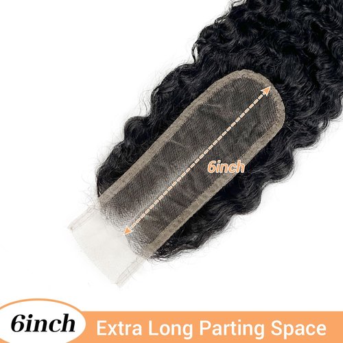 2x6 HD Lace Closure Burmese Curly Transparent 2 by 6 HD Lace Closure 14 Inch 100% Brazilian Virgin Unprocessed Middle Part Human Hair Closure