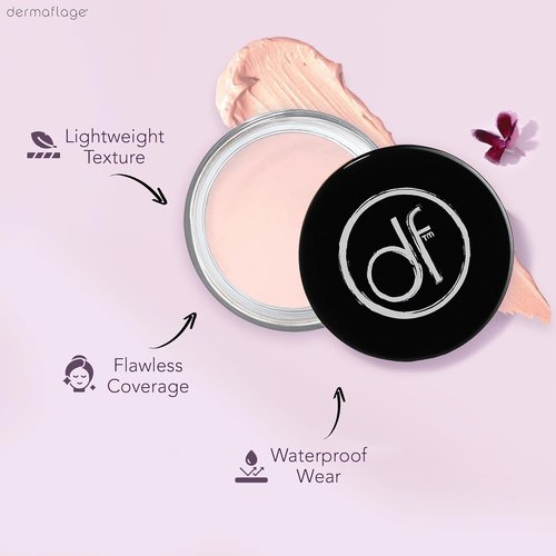 Dermaflage Waterproof Concealer Cream - Full Coverage Matte Finish, Porcelain Color, Long-Lasting Formula