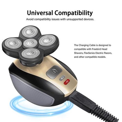 BOEEA 2PCS USB Charging Cable Compatible with Freebird Head Shaver, FlexSeries Shaver Charger Cord Replacment