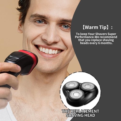 Universal Rotary Replacement Shaver Head,Compatible with Remington Shaver Series,for R3,R4,R5,R6,R7,R8,SP-3141 and SP-5161 Foils/Blades (Black(1 Count))