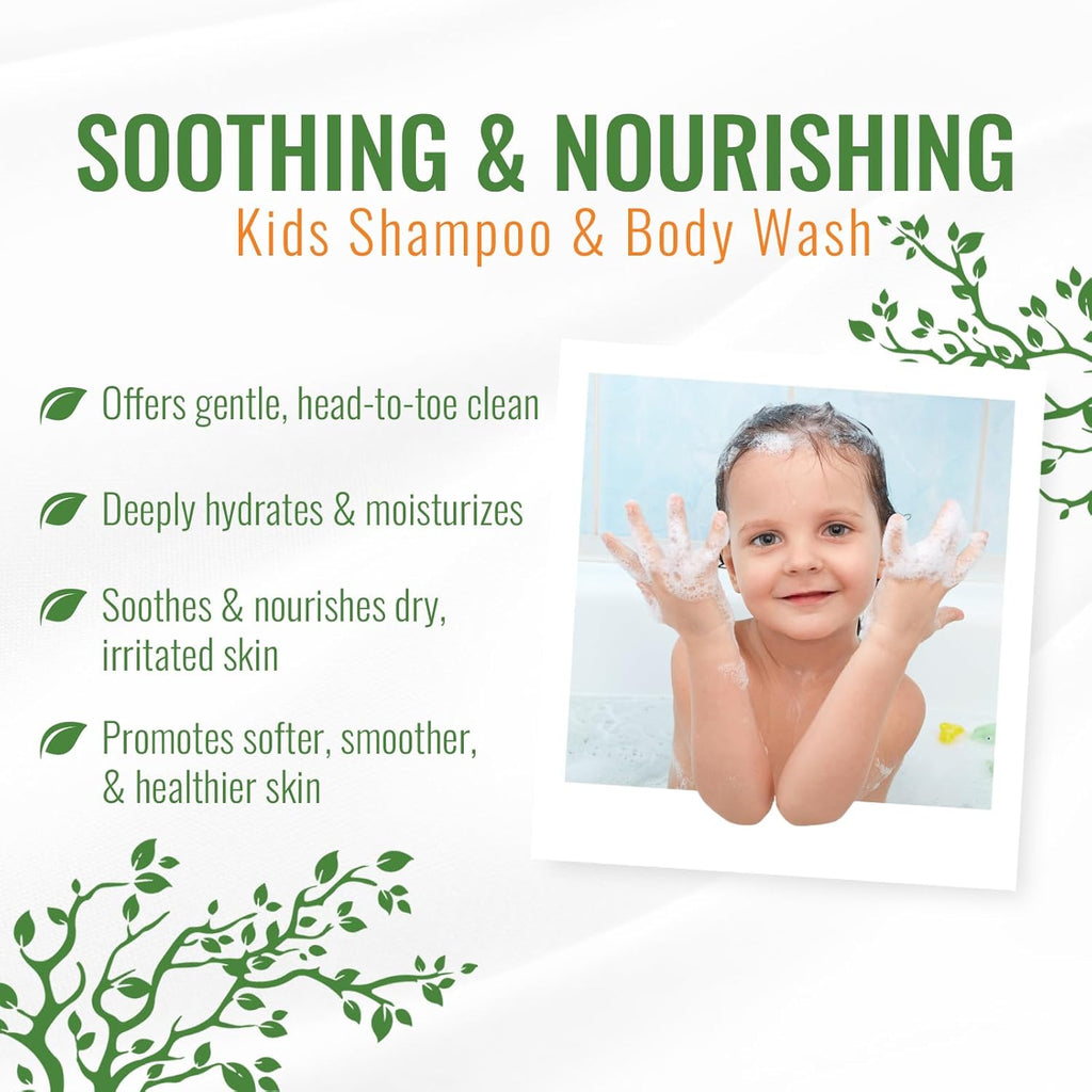 Wild Naturals Baby Eczema Shampoo & Body Wash - Gentle, Tear-Free Formula with Aloe & Manuka Honey, 8 fl oz