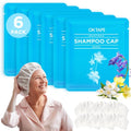 OK TAPE No Water Shampoo Caps (6 Pack) 3 Scents, Rinse Free Shower Cap for Elderly, After Surgery, Camping, Shampoo and Conditioner Hair Wash Cap (Jasmine, Vanilla and Bellflower Scents)