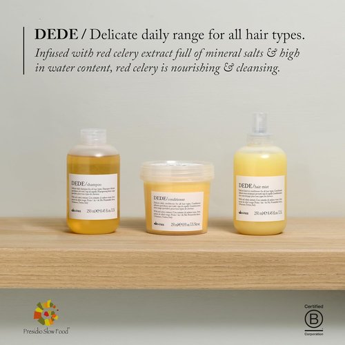 Davines DEDE Shampoo - Delicate Daily Cleanser for Medium & Fine Hair | Light, Shiny & Soft - 8.45 Fl Oz (Pack of 2)