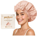 Yanibest Shower Cap Reusable Waterproof,Wide Elastic Band Bath Cap-Comfortable & Durable Bath Hair Hat for Women