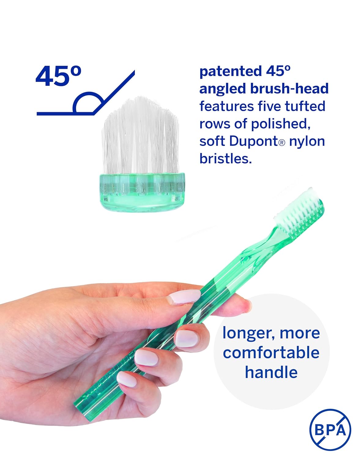 Supersmile New Generation Toothbrush - Patented 45° Soft Nylon Bristles for Effective Whitening | Ergonomic Handle for Adults & Kids