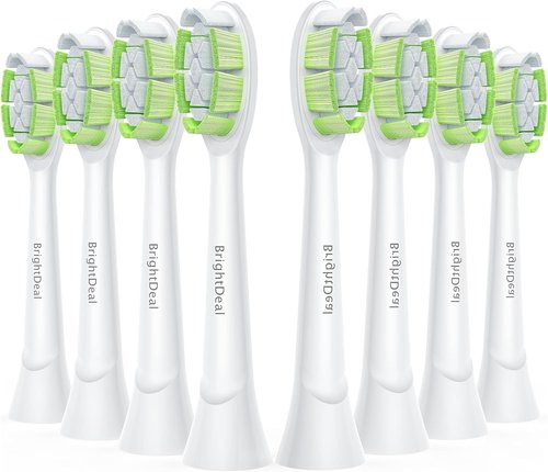 BrightDeal Sonicare Replacement Heads - Compatible with DiamondClean & FlexCare | 8 Pack, White