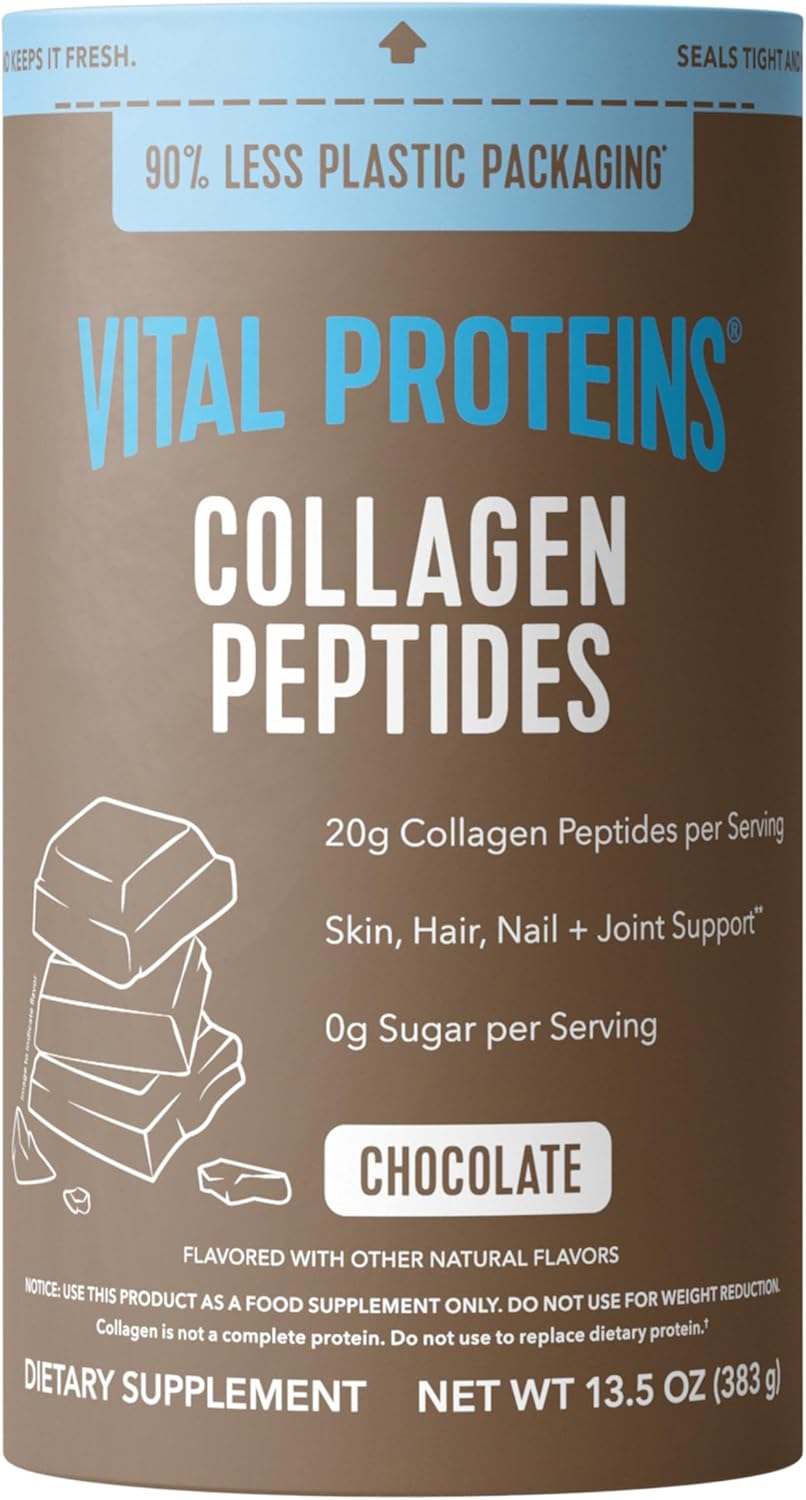 Vital Proteins Collagen Peptides Powder - Chocolate Flavor for Healthy Hair, Skin & Joints | 13.5oz