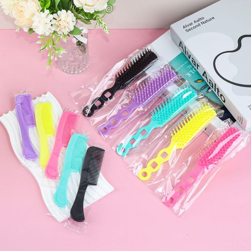 Hair Brush and Combs Bulk Individually Wrapped for Homeless,Disposable Hair Combs Bulk Hair Brushes Detangling Hairbrush for Women Shelter Nursing Hotel Church Charity Supplies100