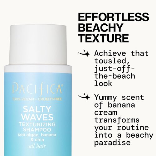 Pacifica Beauty Salty Waves Texturizing Shampoo & Conditioner Set | Effortless Beach Hair | 100% Vegan & Cruelty-Free
