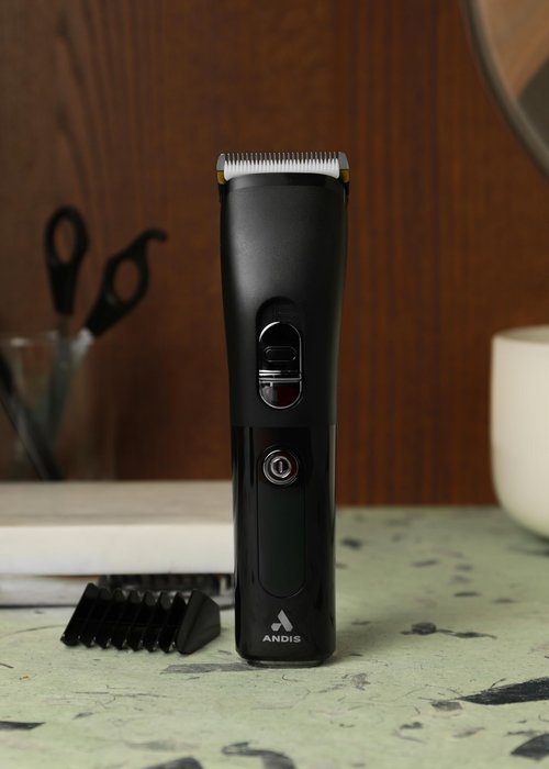 Andis 560547 Envision Cordless High-Speed Hair Clipper, 21-Piece Kit, Adjustable Blade, 1.5” LED Digital Display Screen, Black