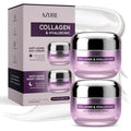 Azure Cosmetics Collagen & Hyaluronic Acid Face Moisturizer - Dermatologist Tested, Anti-Aging Cream for Fine Lines & Wrinkles - Ultra Hydrating Face Cream - Korean Skin Care - Day & Night Duo Set