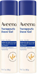 Aveeno Therapeutic Shave Gel with Oat and Vitamin E to Help Prevent Razor Bumps, Soothes Dry Skin and Provides a Close, Smooth Shave with Less Irritation, Fragrance-Free, 7 oz (Pack of 2)