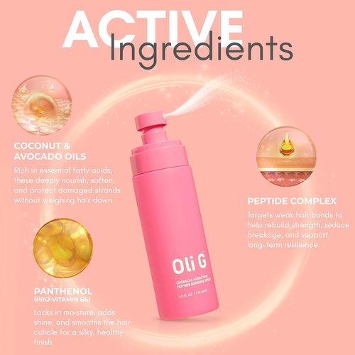 Oli G Chemical Addiction Bond-Repair Spray | 4oz Leave-In Treatment for Damaged Hair - Peptide Complex & Amino Acids