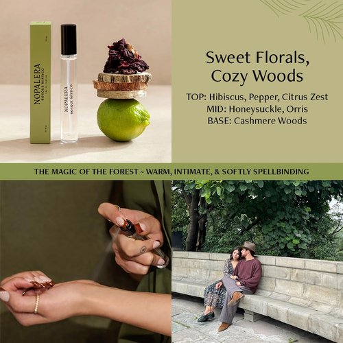 Nopalera Bosque Místico Eau de Parfum Travel Spray - Sweet Spicy Floral Fragrance with Hibiscus & Cashmere Woods | 10ml