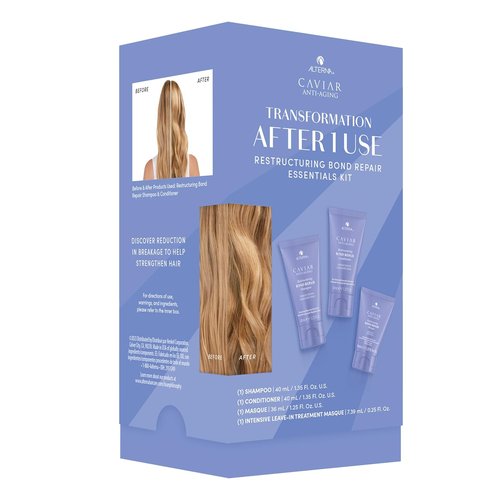 Alterna Haircare CAVIAR Anti-Aging Bond Repair Travel Kit - Strengthens & Protects Damaged Hair