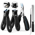 Professional Ingrown Toenail Tools Kit for Seniors,Wide Jaw Straight Nail Clippers,Large Angled Nail Clipper Cutters for Heavy Duty Thick Toe Nails or Fingernail,Manicure Set for Men Women