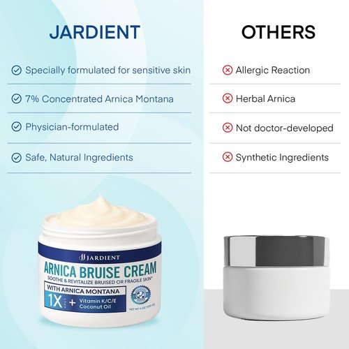 Arnica Bruise Cream Extra-Strength: Fast-Acting for Bruising & Swelling on Thin Skin - Advanced Formula with Arnica Montana Vitamin K C & E - Soothing Hydrating for Face and Body (4 Fl Oz (Pack of 1))