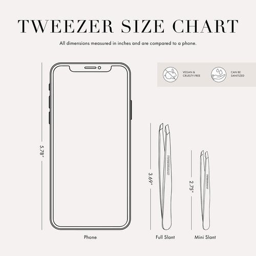 Tweezerman Mini Slant Travel Tweezers For Eyebrows, Travel Tweezers for Eyebrows, Facial Hair (Blooming Lilac)