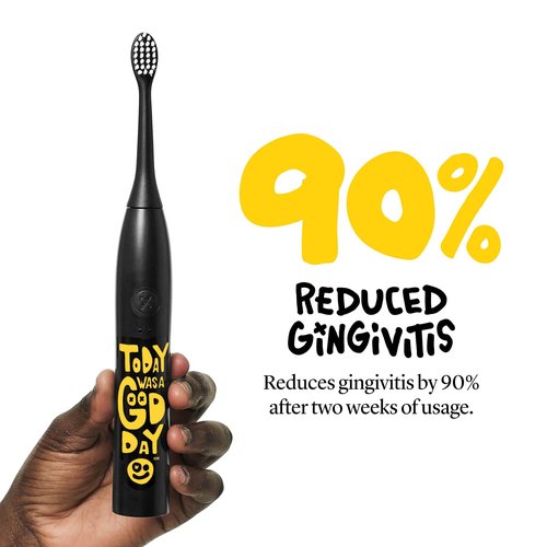 Made by Dentists Sonic X Electric Toothbrush – Rechargeable Kids Sonic Toothbrush, 8X Plaque Removal, 2 Speed Modes, 2-Minute Timer, 6 Brush Heads Included, Today was A Good Day Edition