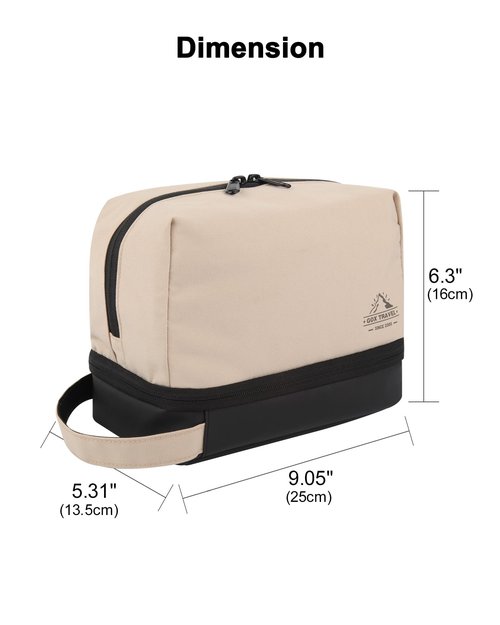 GOX Mens Toiletry Travel Bag Dopp Kit Case Water-resistant Shaving Bag for Toiletries Accessories Portable toiletry bag for Brushes Tools