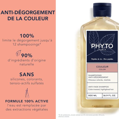 PHYTO COLOR Anti-Fade Shampoo - Sulfate-Free Formula for Vibrant Color Treated Hair