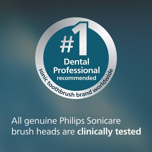 Philips Sonicare W DiamondClean - Genuine Replacement Electric Toothbrush Heads, White, 2 Pack, HX6062/77
