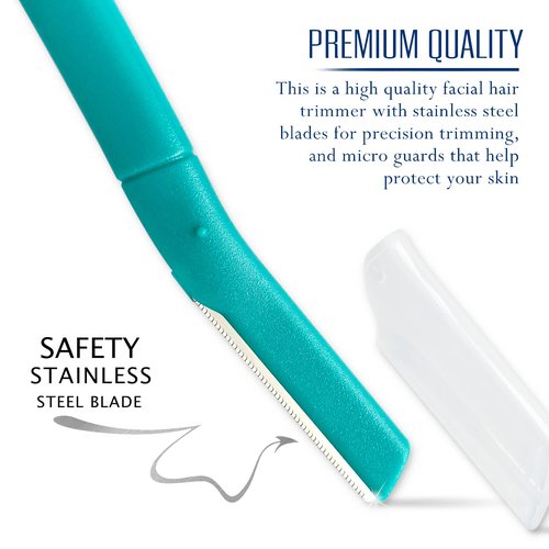 Tenive Eyebrow Face Razor - Eyebrow Hair Trimmer and Shaver with Protective Cover Dermaplaning Razor Tool for Women 6-count