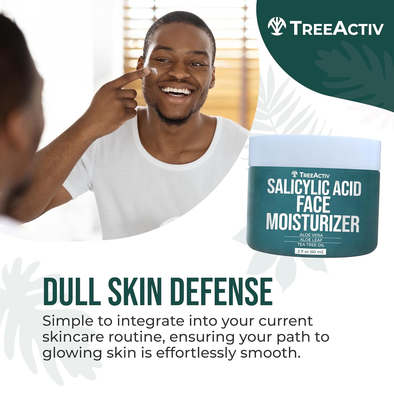 TreeActiv Acne Eliminating Face Cream - Moisturizing Tea Tree Formula for Balanced Skin | 2 fl oz