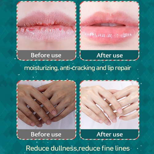 8Pcs Christmas Hand Cream Lip Balm Gift Set,Deep Moisturizing Lip Mask Hand Lotion Cream Travel Set，Deep Moisture, Moisturize Lips, Lubricate Hands for Women Mom Girls