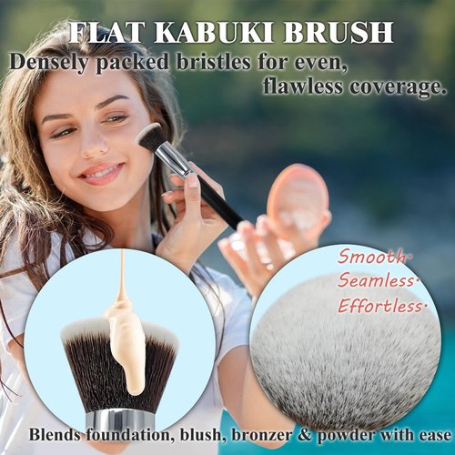 Self Tanner Brush Set With Tanning Mitt, Body Makeup Brushes includes Kabuki Brush for Self Tanner, Lotion Applicator for Back, Face Tanning Brushes for Self Tan
