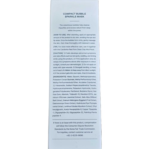 CANDORLOV Pore Minimizing Bubble Mask, Peptide, Exfoliation, Pore Tightening & Sebum Control For Blackheads Enlarged Pores, No Skin Irritation, Korean Glass Skin Care,3.52 oz