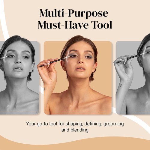 KESHIMA Eyebrow Brush Duo - Premium Angled Brush & Spoolie for Precision Eye Makeup Application