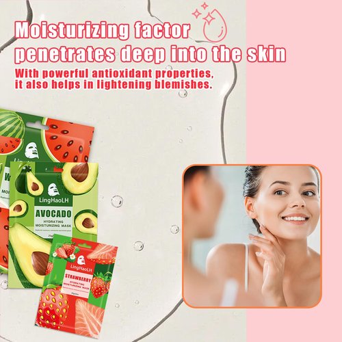 LingHaoLH 20 Pack Facial Sheet Face Mask Variety Set for All Skin Types,Hydrating Moisturizing Sheet Masks Combo