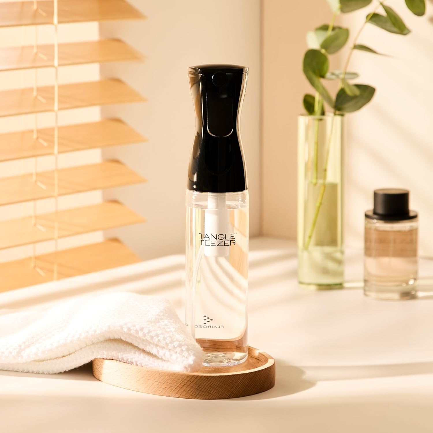 TANGLE TEEZER Fine Mist Spray Bottle - Reusable & Refillable Hair Detangler | 10.1 oz, Black