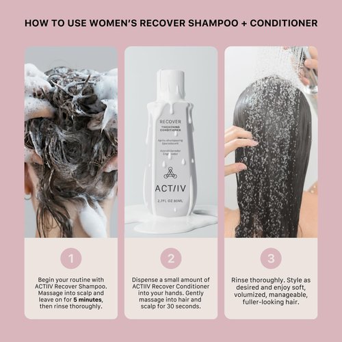 ACTIIV Recover Travel Duo For Women - Plant-Based Hair Care for Fuller, Healthier-Looking Hair | Color-Safe & Vegan