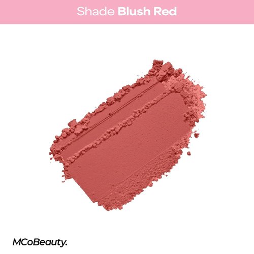 MCoBeauty Glow Up Blush Powder - Blush Red - Color Activated Soft Matte Formula for Cheeks | Blendable & Long-Lasting Vegan Makeup
